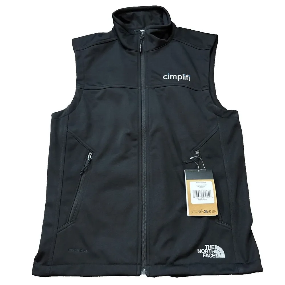 The North Face Windwall Soft Shell Vest Mens Small Black Full Zip NWT NF0A3LGZ